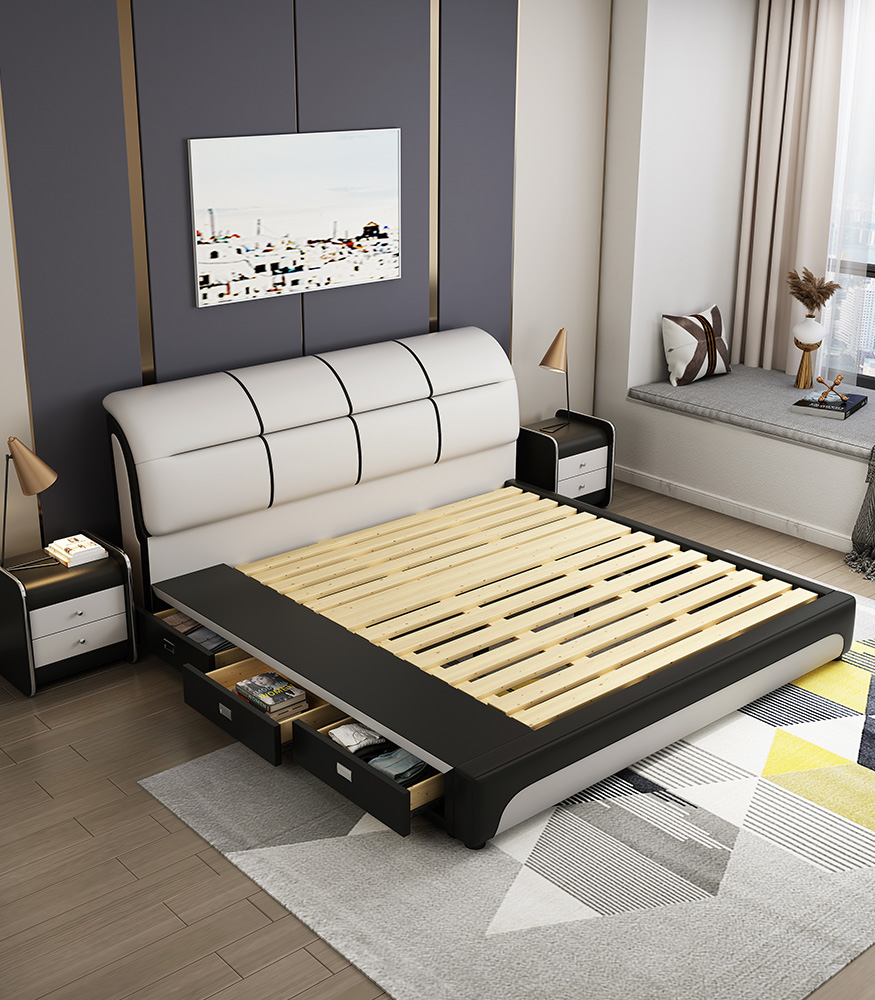 uphostered bed with storage