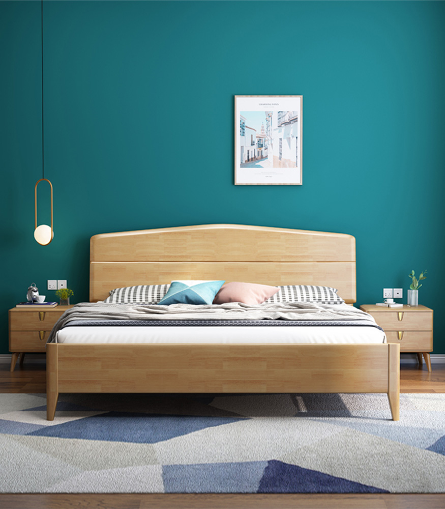 solid wood bed double