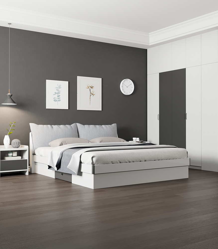 bed frame with drawer